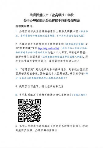 共青团重庆市工业高级技工学校关于办理团组织